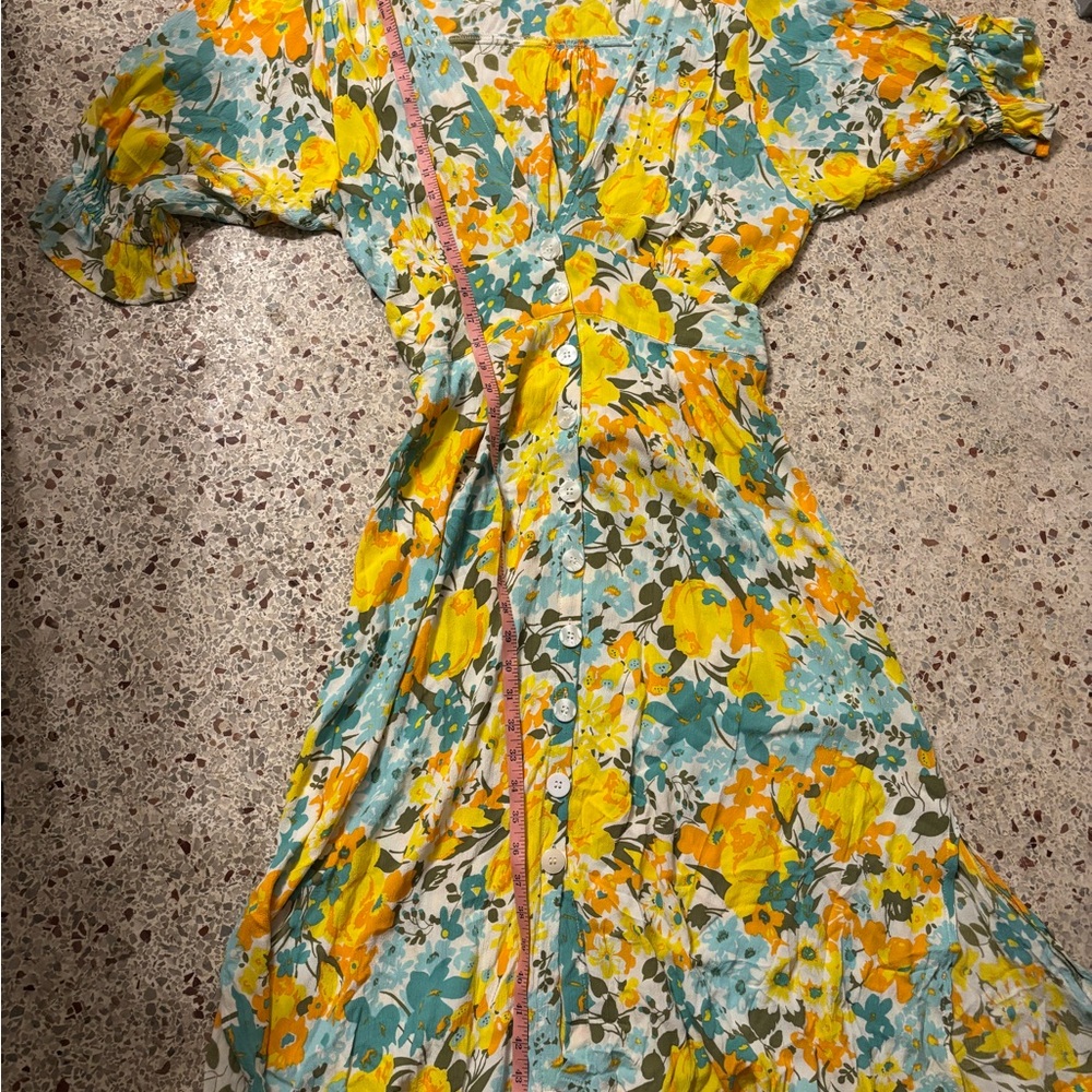 Rafa Midi Dress in Lera Floral Faithfull the brand Large - Picture 8 of 10